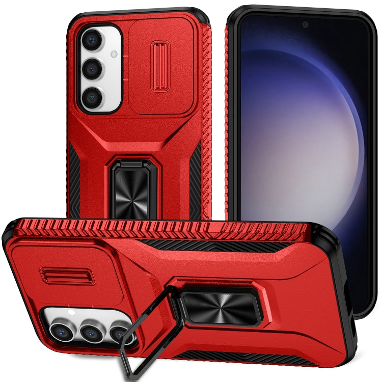 For Samsung Galaxy S23 FE 5G Sliding Camshield Holder Phone Case(Red) - Galaxy S23 FE 5G Cases by buy2fix | Online Shopping UK | buy2fix