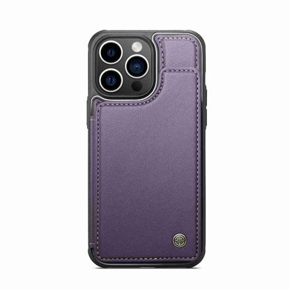 For iPhone 15 Pro CaseMe C22 Card Slots Holder RFID Anti-theft Phone Case(Purple) - iPhone 15 Pro Cases by CaseMe | Online Shopping UK | buy2fix