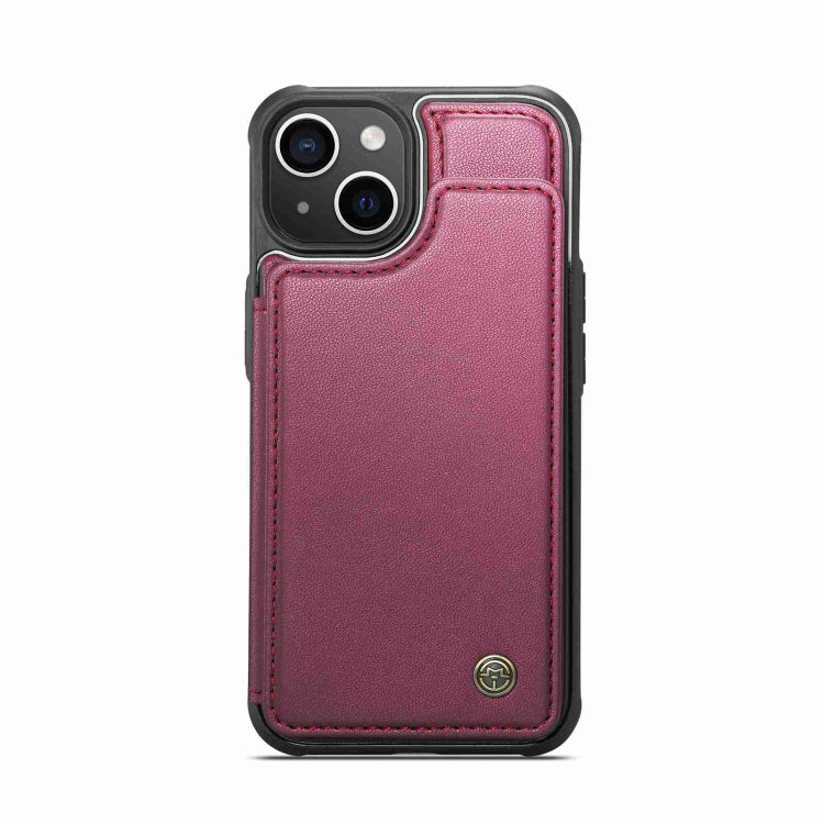 For iPhone 15 Plus CaseMe C22 Card Slots Holder RFID Anti-theft Phone Case(Wine Red) - iPhone 15 Plus Cases by CaseMe | Online Shopping UK | buy2fix