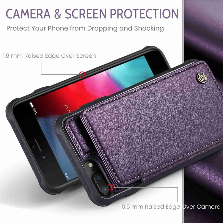 For iPhone 8 Plus / 7 Plus CaseMe C22 Card Slots Holder RFID Anti-theft Phone Case(Purple) - More iPhone Cases by CaseMe | Online Shopping UK | buy2fix