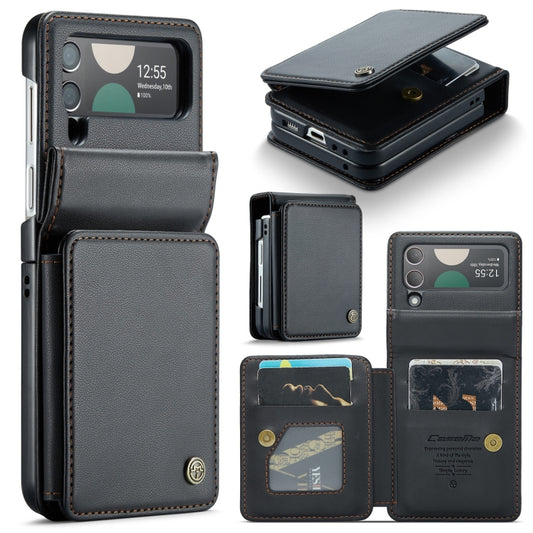 For Samsung Galaxy Z Flip3 5G CaseMe C22 PC+TPU Business Style RFID Anti-theft Leather Phone Case(Black) - Galaxy Phone Cases by CaseMe | Online Shopping UK | buy2fix