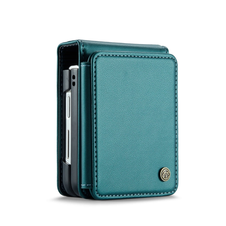 For Samsung Galaxy Z Flip3 5G CaseMe C22 PC+TPU Business Style RFID Anti-theft Leather Phone Case(Blue Green) - Galaxy Phone Cases by CaseMe | Online Shopping UK | buy2fix