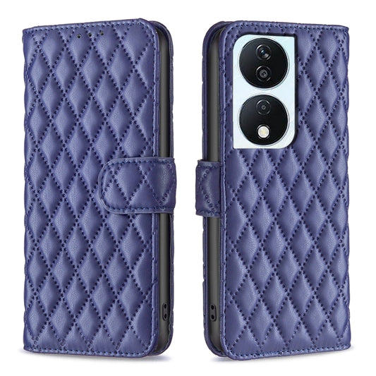 For Honor X7b Diamond Lattice Wallet Flip Leather Phone Case(Blue) - Honor Cases by buy2fix | Online Shopping UK | buy2fix