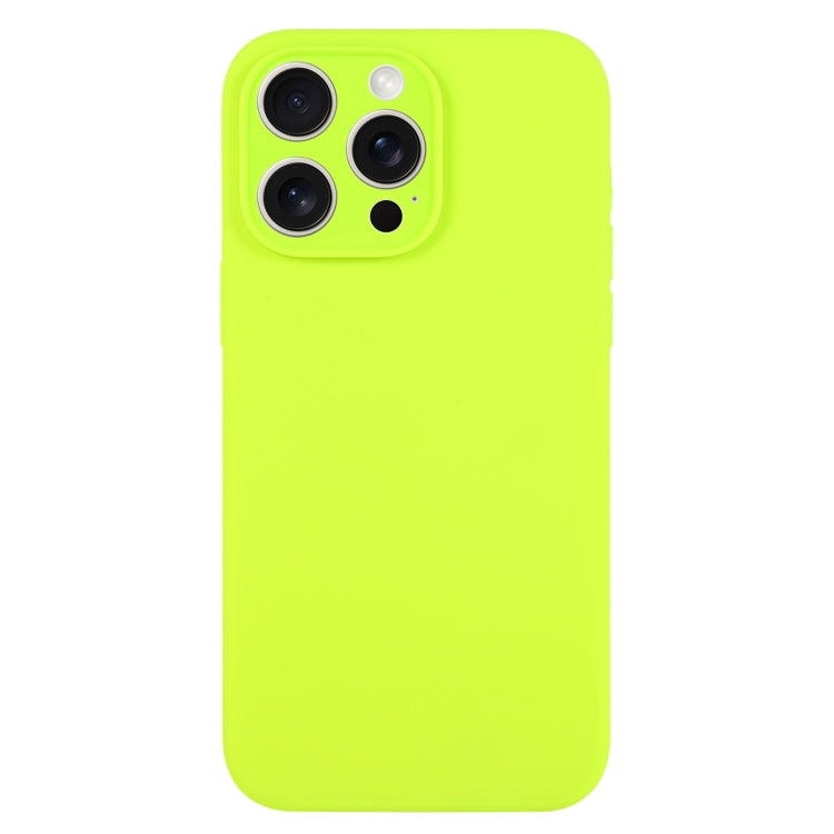 For iPhone 16 Pro Max Pure Color Liquid Silicone Fine Pore Phone Case(Bright Green) - iPhone 16 Pro Max Cases by buy2fix | Online Shopping UK | buy2fix