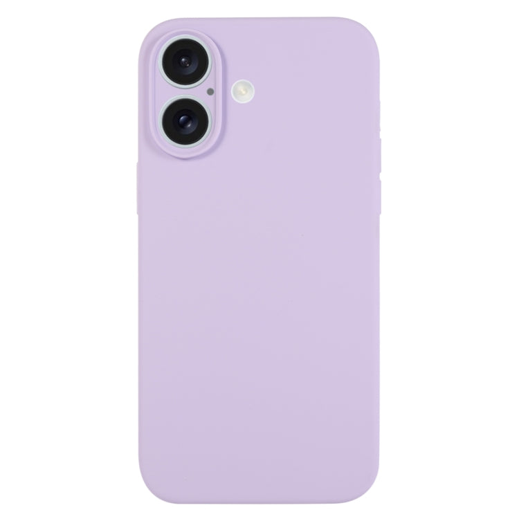 For iPhone 16 Pure Color Liquid Silicone Fine Pore Phone Case(Lilac Purple) - iPhone 16 Cases by buy2fix | Online Shopping UK | buy2fix