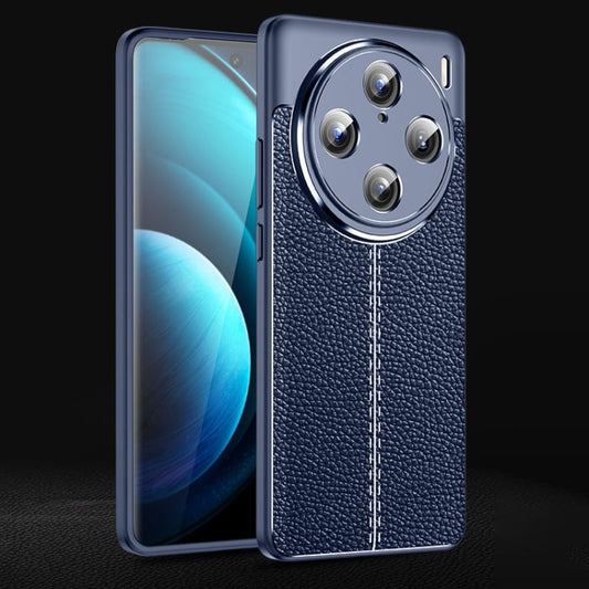 For vivo X100 Pro Litchi Texture Shockproof TPU Phone Case(Blue) - X100 Pro Cases by imak | Online Shopping UK | buy2fix