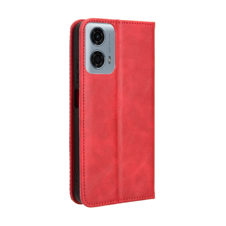 For Motorola Moto G Power 5G 2024 Magnetic Buckle Retro Texture Leather Phone Case(Red) - Motorola Cases by buy2fix | Online Shopping UK | buy2fix