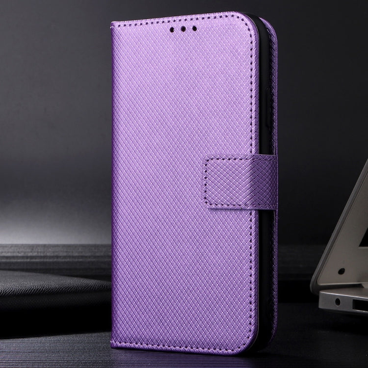 For iPhone 16 Plus Diamond Texture Leather Phone Case(Purple) - iPhone 16 Plus Cases by buy2fix | Online Shopping UK | buy2fix