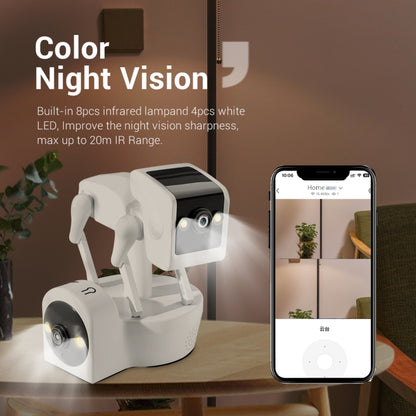 ESCAM PT212 4MP Dual Lens Robot Dog WiFi Camera Supports Cloud Storage/Two-way Audio/Night Vision, Specification:US Plug - Wireless Camera by ESCAM | Online Shopping UK | buy2fix