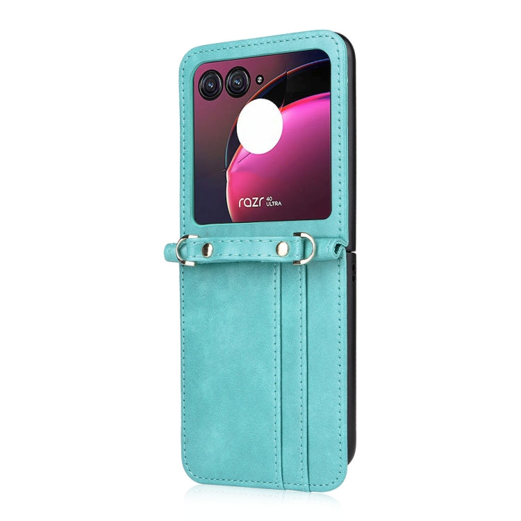 For Motorola Razr 40 Ultra Crossbody Card Slot Leather Phone Case(Mint Green) - Motorola Cases by buy2fix | Online Shopping UK | buy2fix