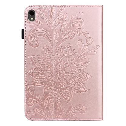 For Samsung Galaxy Tab S9 Lace Flower Embossing Pattern PU Tablet Case(Gold) - Galaxy Tab S9 Cases by buy2fix | Online Shopping UK | buy2fix