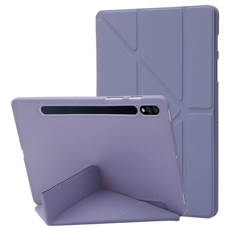 For Samsung Galaxy Tab S9+ Deformation Silicone Leather Tablet Case(Lavender) - Galaxy Tab S9+ Cases by buy2fix | Online Shopping UK | buy2fix