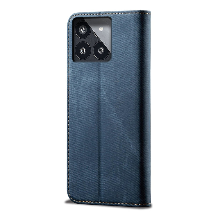For Xiaomi Redmi K70/K70 Pro Denim Texture Casual Style Horizontal Flip Leather Case(Blue) - K70 Pro Cases by buy2fix | Online Shopping UK | buy2fix