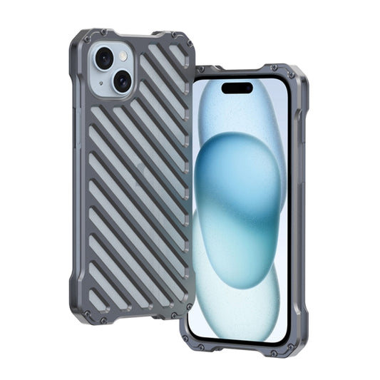 For iPhone 15 R-JUST Breathable Armor Phone Case(Space Grey) - iPhone 15 Cases by R-JUST | Online Shopping UK | buy2fix