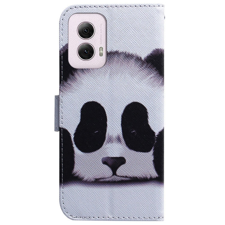 For Motorola Moto G Power 5G 2024 Coloured Drawing Flip Leather Phone Case(Panda) - Motorola Cases by buy2fix | Online Shopping UK | buy2fix