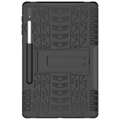 For Samsung Galaxy Tab S9+ Tire Texture TPU + PC Tablet Case(Black) - Galaxy Tab S9+ Cases by buy2fix | Online Shopping UK | buy2fix