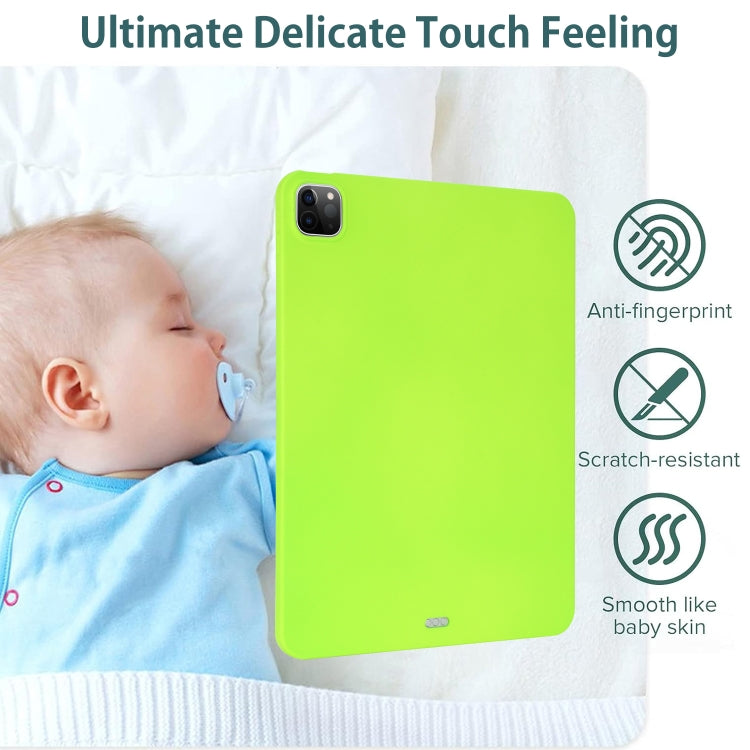 For iPad Air 13 2024 Oil Spray Skin-friendly TPU Tablet Case(Fluorescent Green) - iPad Air 13 2024 Cases by buy2fix | Online Shopping UK | buy2fix