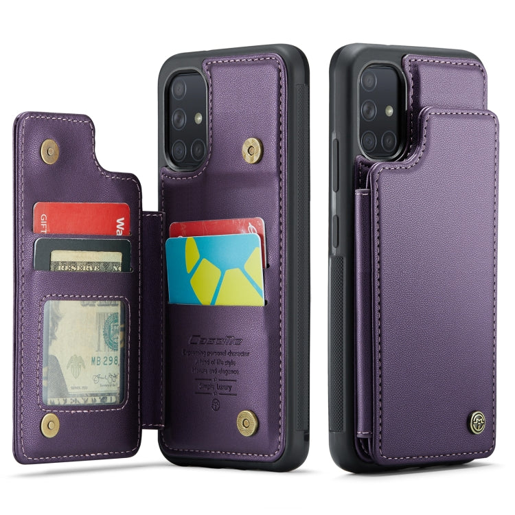 For Samsung Galaxy A51 4G CaseMe C22 Card Slots Holder RFID Anti-theft Phone Case(Purple) - Galaxy Phone Cases by CaseMe | Online Shopping UK | buy2fix