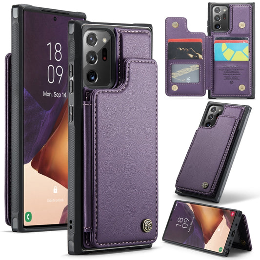 For Samsung Galaxy Note20 Ultra CaseMe C22 Card Slots Holder RFID Anti-theft Phone Case(Purple) - Galaxy Note20 Ultra Cases by CaseMe | Online Shopping UK | buy2fix