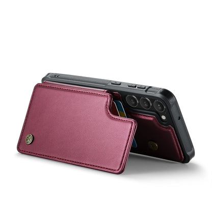 For Samsung Galaxy S23 5G CaseMe C22 Card Slots Holder RFID Anti-theft Phone Case(Wine Red) - Galaxy S23 5G Cases by CaseMe | Online Shopping UK | buy2fix