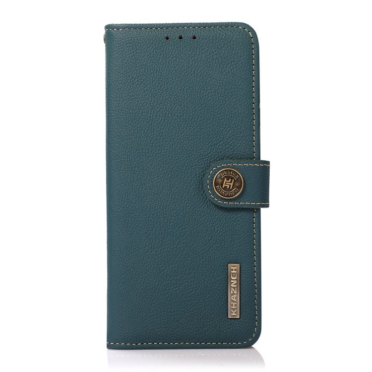 For Xiaomi Redmi K70 KHAZNEH Custer Texture RFID Genuine Leather Phone Case(Green) - K70 Cases by buy2fix | Online Shopping UK | buy2fix