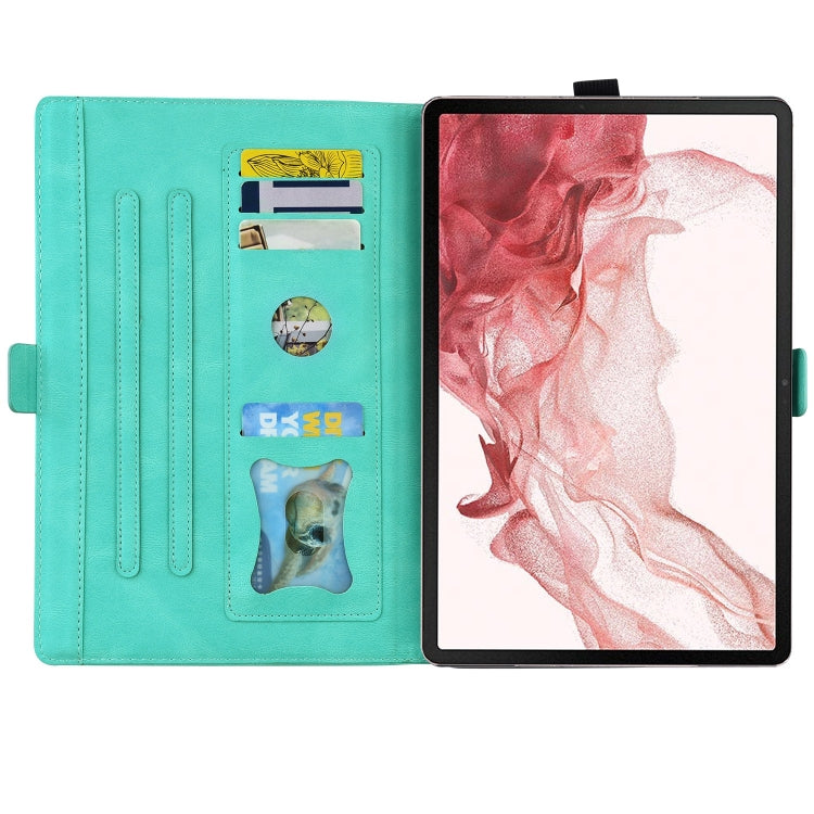 For Samsung Galaxy Tab S9 FE Love Butterfly Embossed Leather Tablet Case(Mint Green) - Other Galaxy Tab PC by buy2fix | Online Shopping UK | buy2fix