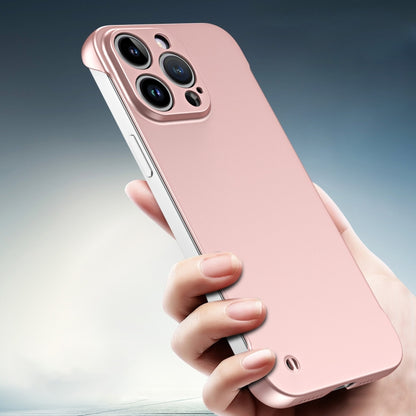 For iPhone 11 Pro Max Frameless Metallic Paint Hybrid PC Phone Case(Rose Gold) - iPhone 11 Pro Max Cases by buy2fix | Online Shopping UK | buy2fix