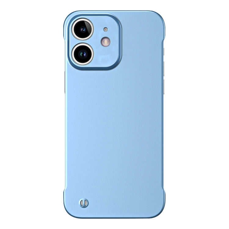 For iPhone 12 Frameless Metallic Paint Hybrid PC Phone Case(Sierra Blue) - iPhone 12 / 12 Pro Cases by buy2fix | Online Shopping UK | buy2fix