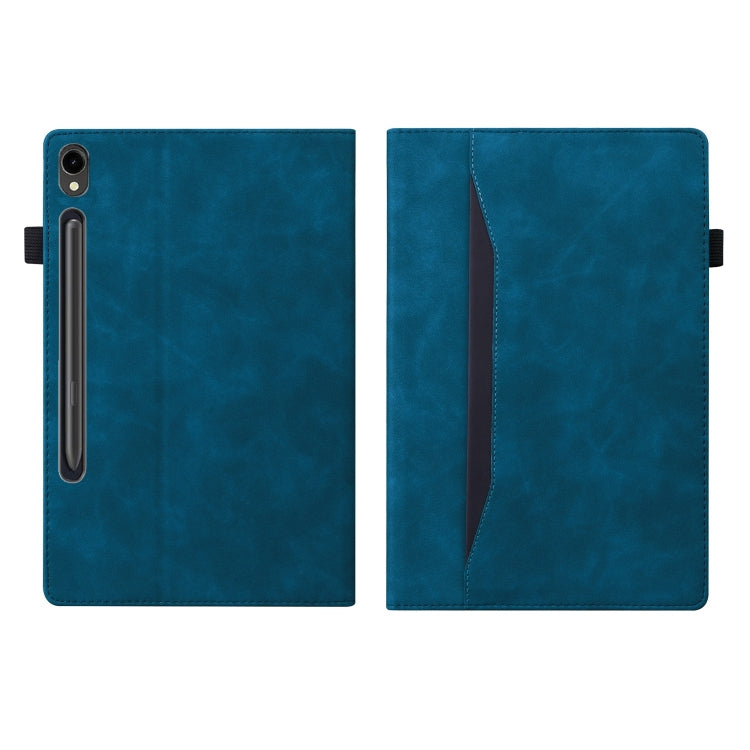 For Samsung Galaxy Tab S9 FE Splicing Shockproof Leather Tablet Case(Blue) - Galaxy Tab S9 FE by buy2fix | Online Shopping UK | buy2fix