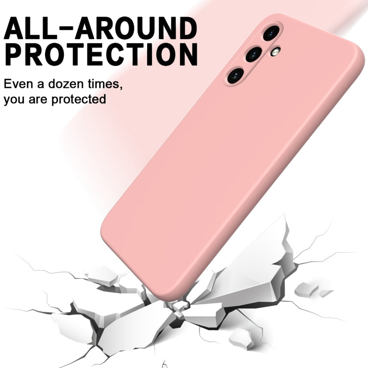For Samsung Galaxy A55 5G Pure Color Liquid Silicone Shockproof Full Coverage Phone Case(Pink) - Galaxy Phone Cases by buy2fix | Online Shopping UK | buy2fix