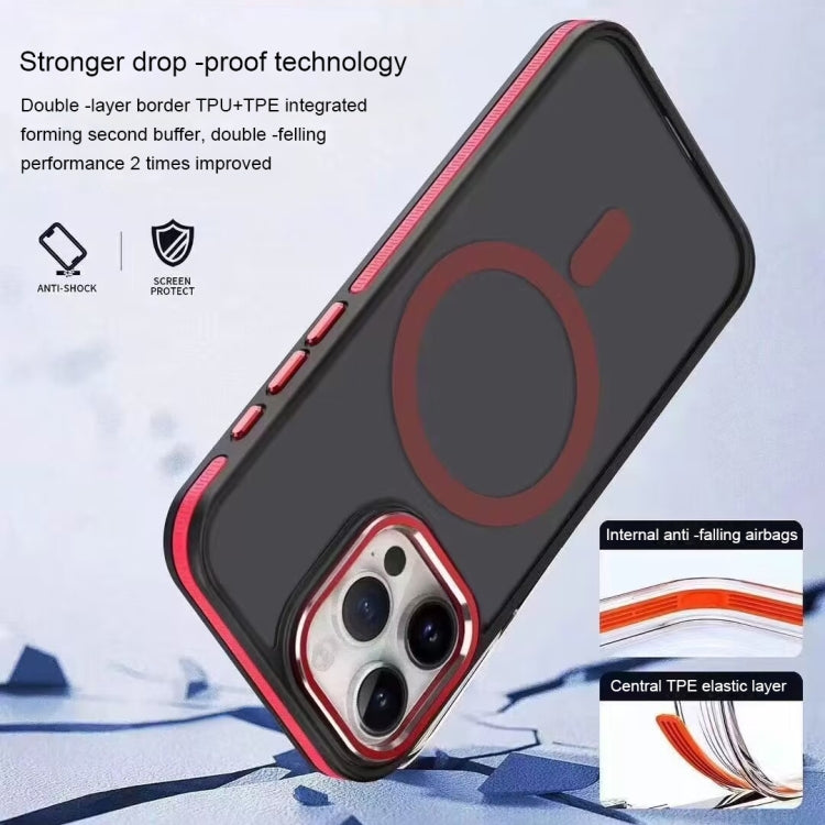 For iPhone 14 Pro Two-color Frosted MagSafe Magnetic Phone Case(Red) - iPhone 14 Pro Cases by buy2fix | Online Shopping UK | buy2fix