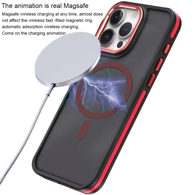 For iPhone 15 Plus Two-color Frosted MagSafe Magnetic Phone Case(Red) - iPhone 15 Plus Cases by buy2fix | Online Shopping UK | buy2fix