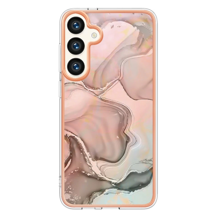 For Samsung Galaxy S24 5G Electroplating Marble Dual-side IMD Phone Case(Rose Gold 015) - Galaxy S24 5G Cases by buy2fix | Online Shopping UK | buy2fix