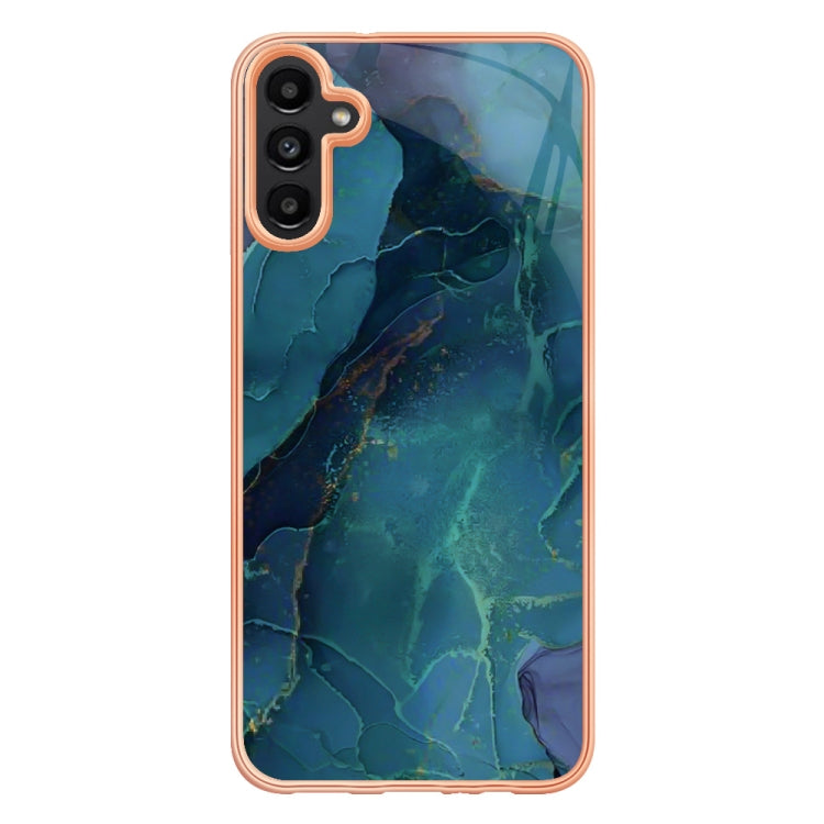 For Samsung Galaxy A55 5G Electroplating Marble Dual-side IMD Phone Case(Green 017) - Galaxy Phone Cases by buy2fix | Online Shopping UK | buy2fix