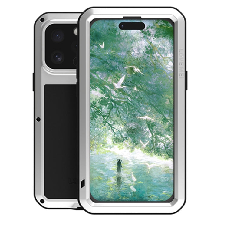 For iPhone 16 Pro LOVE MEI Metal Shockproof Life Waterproof Dustproof Phone Case(Silver) - iPhone 16 Pro Cases by LOVE MEI | Online Shopping UK | buy2fix