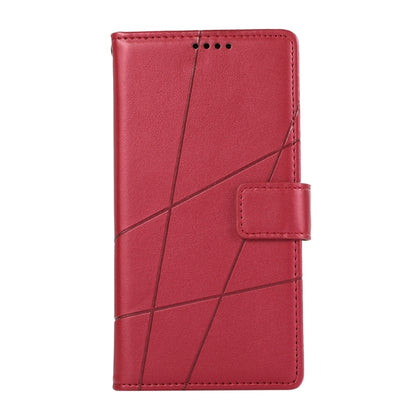 For iPhone SE 2024 PU Genuine Leather Texture Embossed Line Phone Case(Red) - More iPhone Cases by buy2fix | Online Shopping UK | buy2fix