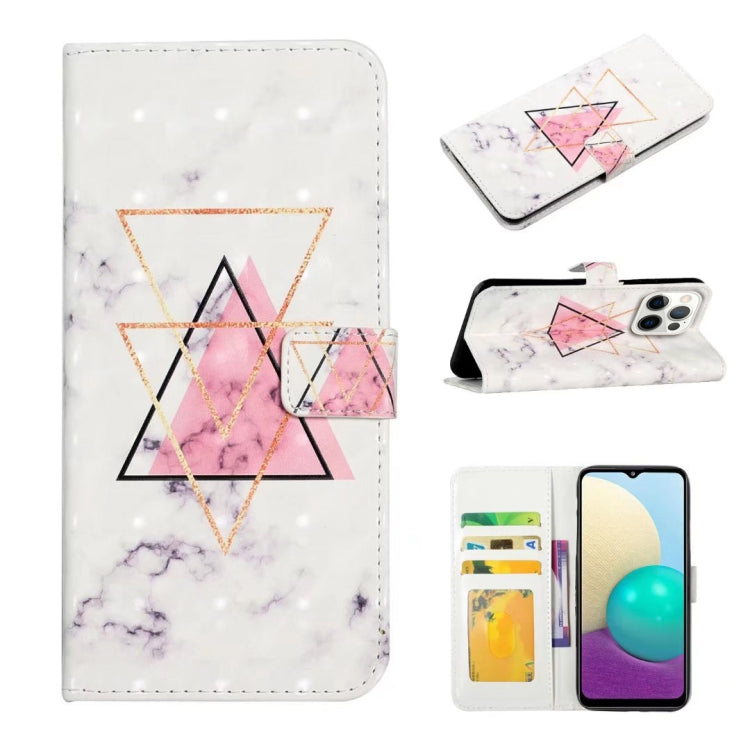 For iPhone 16 Pro Max Oil Embossed 3D Drawing Leather Phone Case(Triangular Marble) - iPhone 16 Pro Max Cases by buy2fix | Online Shopping UK | buy2fix