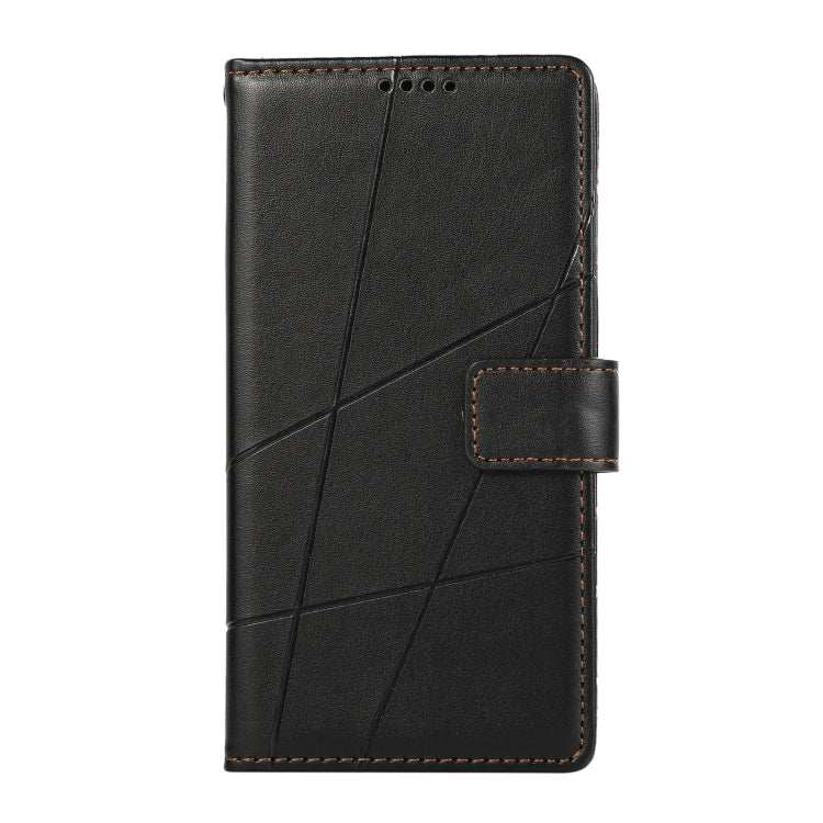 For Xiaomi Redmi Note 12 4G PU Genuine Leather Texture Embossed Line Phone Case(Black) - Xiaomi Cases by buy2fix | Online Shopping UK | buy2fix