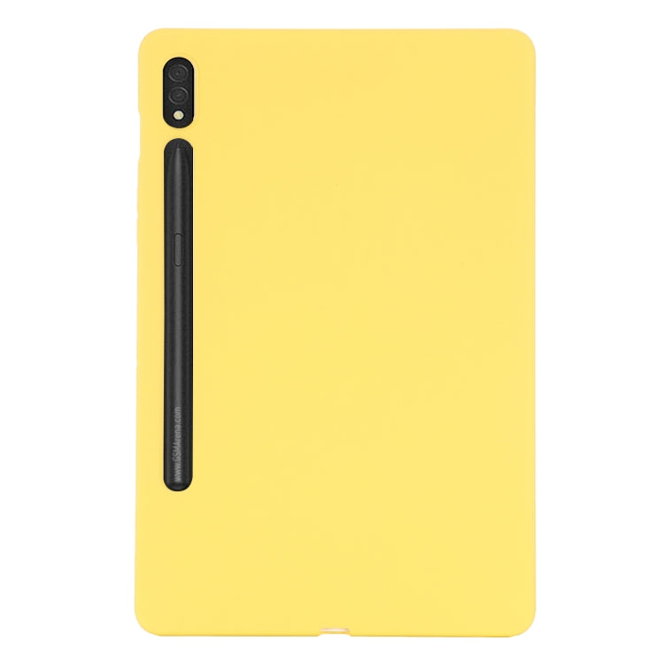 For Samsung Galaxy Tab S9 Pure Color Liquid Silicone Shockproof Tablet Case(Yellow) - Galaxy Tab S9 Cases by buy2fix | Online Shopping UK | buy2fix