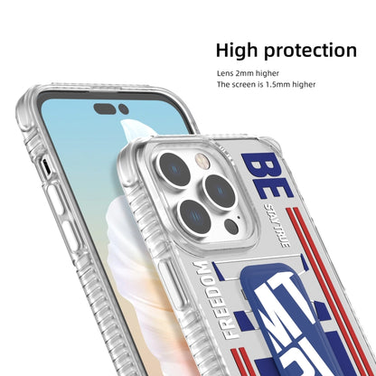 For iPhone 15 Pro Max Mutural Cyber Series TPU Phone Case with IML Stand(Blue) - iPhone 15 Pro Max Cases by Mutural | Online Shopping UK | buy2fix