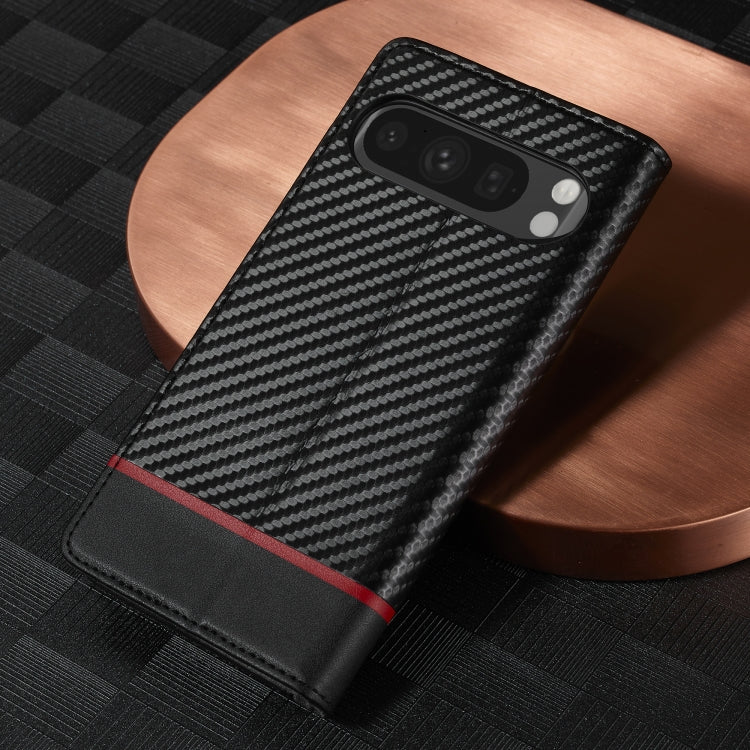 For Google Pixel 9 Pro LC.IMEEKE Carbon Fiber Leather Phone Case(Horizontal Black) - Google Cases by LC.IMEEKE | Online Shopping UK | buy2fix