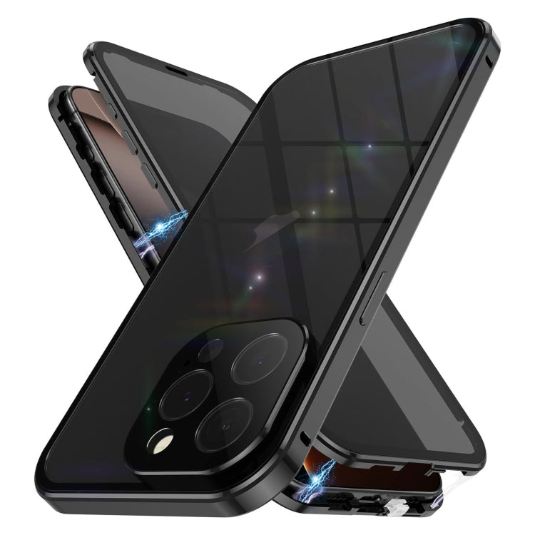 For iPhone 16 Pro Anti-peeping Magnetic Double-sided Tempered Glass Phone Case(Black) - iPhone 16 Pro Cases by buy2fix | Online Shopping UK | buy2fix