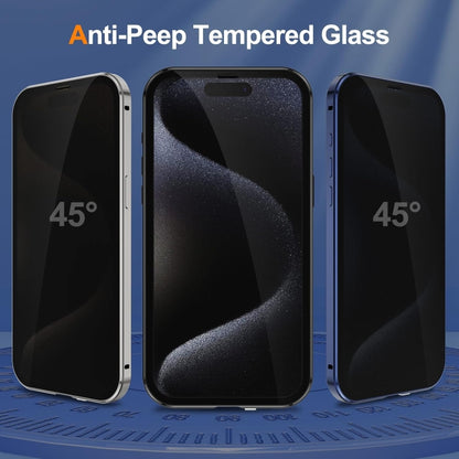 For iPhone 16 Pro Anti-peeping Magnetic Double-sided Tempered Glass Phone Case(Black) - iPhone 16 Pro Cases by buy2fix | Online Shopping UK | buy2fix