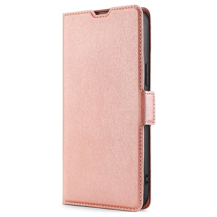 For Motorola Moto G Play 4G 2024 Ultra-thin Voltage Side Buckle Horizontal Flip Leather Phone Case(Rose Gold) - Motorola Cases by buy2fix | Online Shopping UK | buy2fix