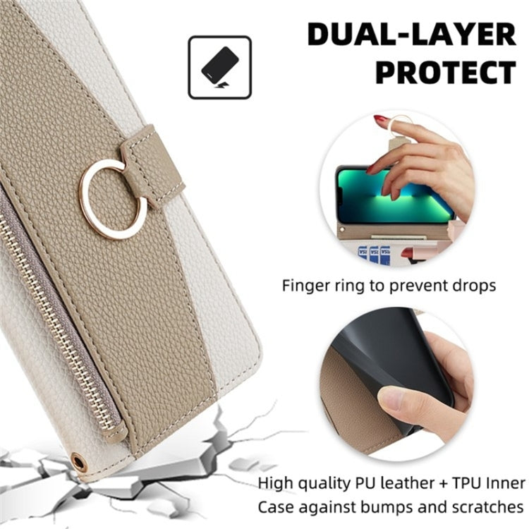 For Samsung Galaxy S21+ 5G Crossbody Litchi Texture Leather Phone Case(White) - Galaxy S21+ 5G Cases by buy2fix | Online Shopping UK | buy2fix