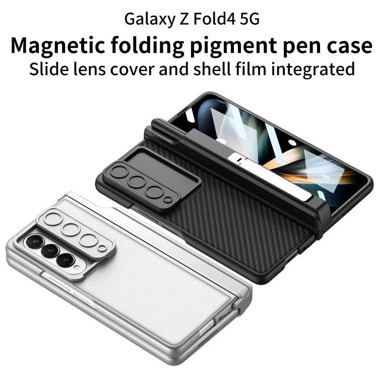 For Samsung Galaxy Z Fold4 GKK Magnetic Hinge Flip Leather Phone Case with Holder(Black) - Galaxy Z Fold4 5G Cases by GKK | Online Shopping UK | buy2fix