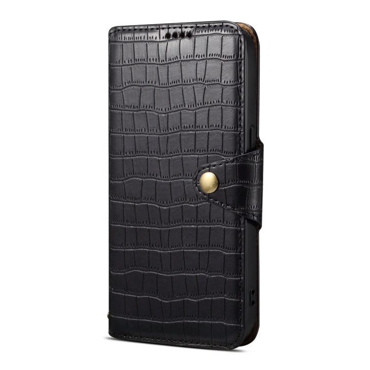 For Samsung Galaxy S24 Ultra 5G Denior Crocodile Texture Oil Edge Leather Phone Case(Black) - Galaxy S24 Ultra 5G Cases by Denior | Online Shopping UK | buy2fix