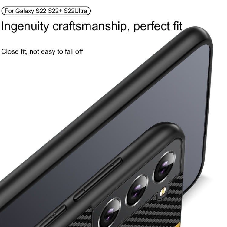 For Samsung Galaxy S25 5G Ultra-thin Carbon Fiber Texture Splicing Phone Case(Blue) - Galaxy S25 5G Cases by buy2fix | Online Shopping UK | buy2fix