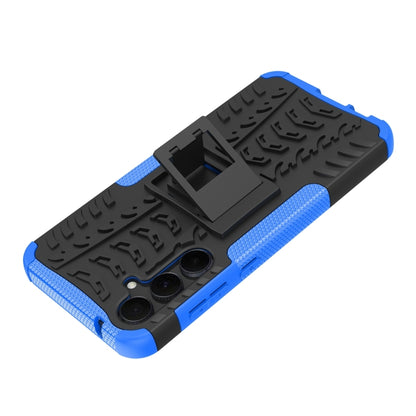 For Samsung Galaxy A55 Tire Texture TPU + PC Phone Case with Holder(Blue) - Galaxy Phone Cases by buy2fix | Online Shopping UK | buy2fix