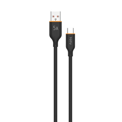 TOTU CB-6-T 25W USB to USB-C / Type-C Silicone Data Cable, Length: 1m(Black) - USB-C & Type-C Cable by TOTUDESIGN | Online Shopping UK | buy2fix